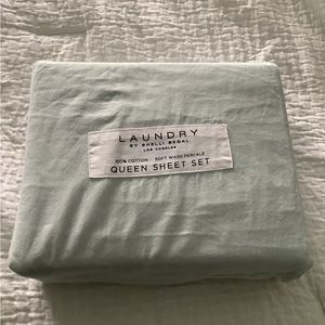 LAUNDRY Queen size sheet set BRAND NEW mint green linen